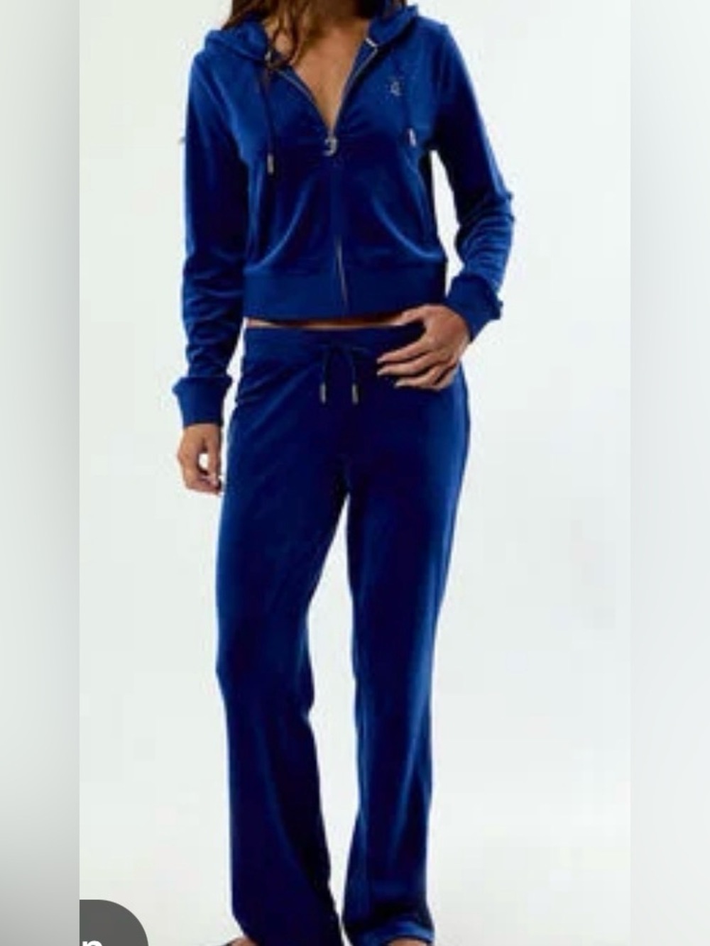 Juicy Couture Velour Tracksuit Hoodie Flare Pants SET Women's S Royal Blue NWT✅